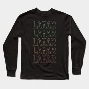 Lamar Name Pattern Long Sleeve T-Shirt